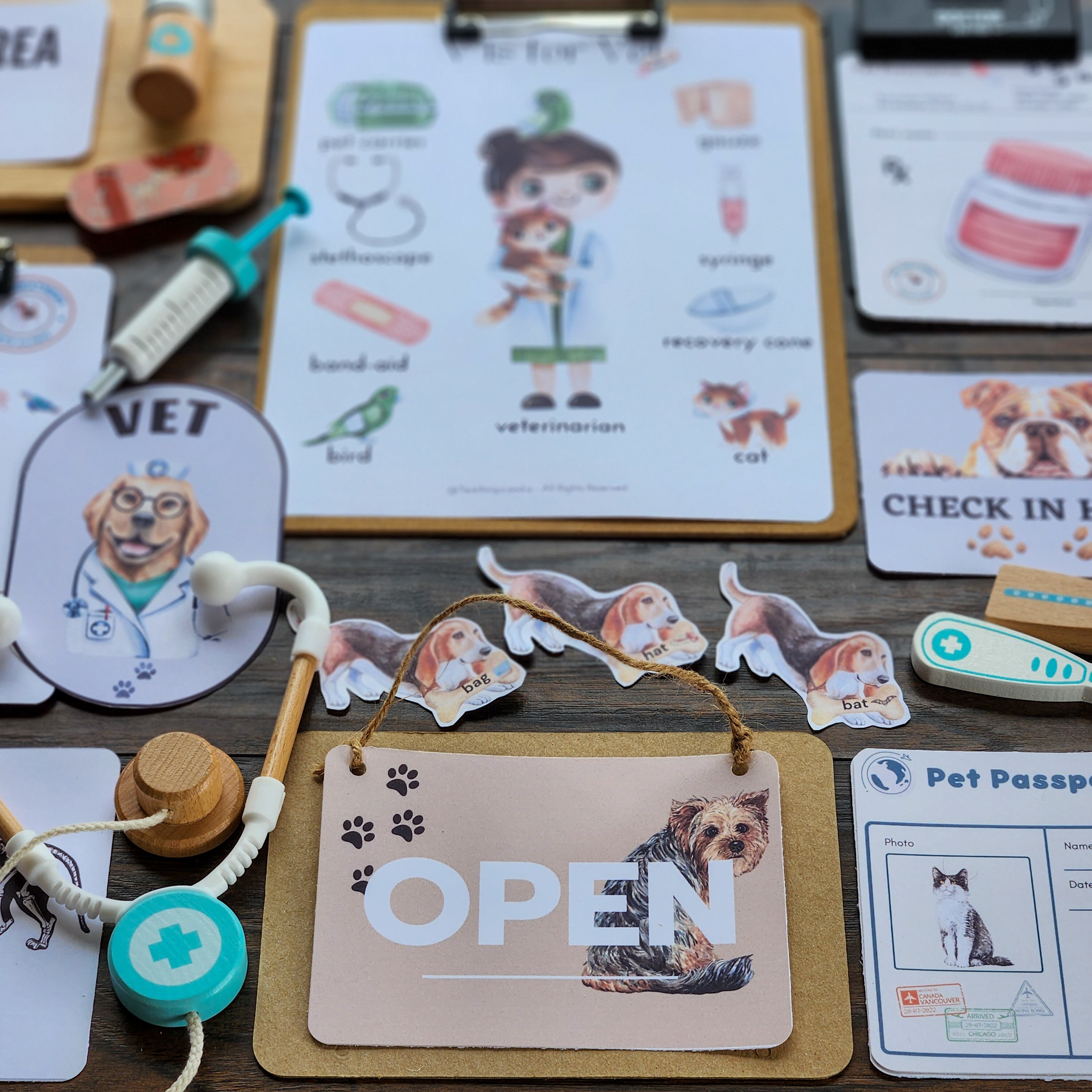 Veterinary Pack, Montessori Pack, Homeschool Activities, Animals Pack