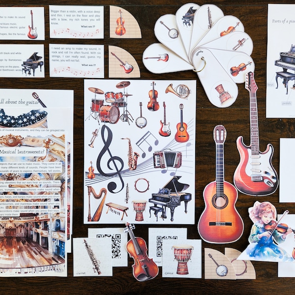 Paquete imprimible de instrumentos musicales: Educación musical Montessori