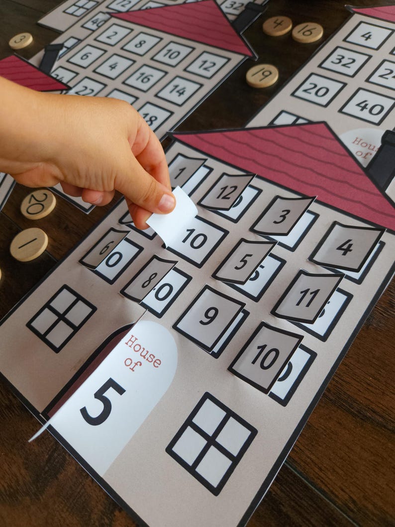 Card House Math Multiplication Houses: Math Learning Activity (printable) - Etsy