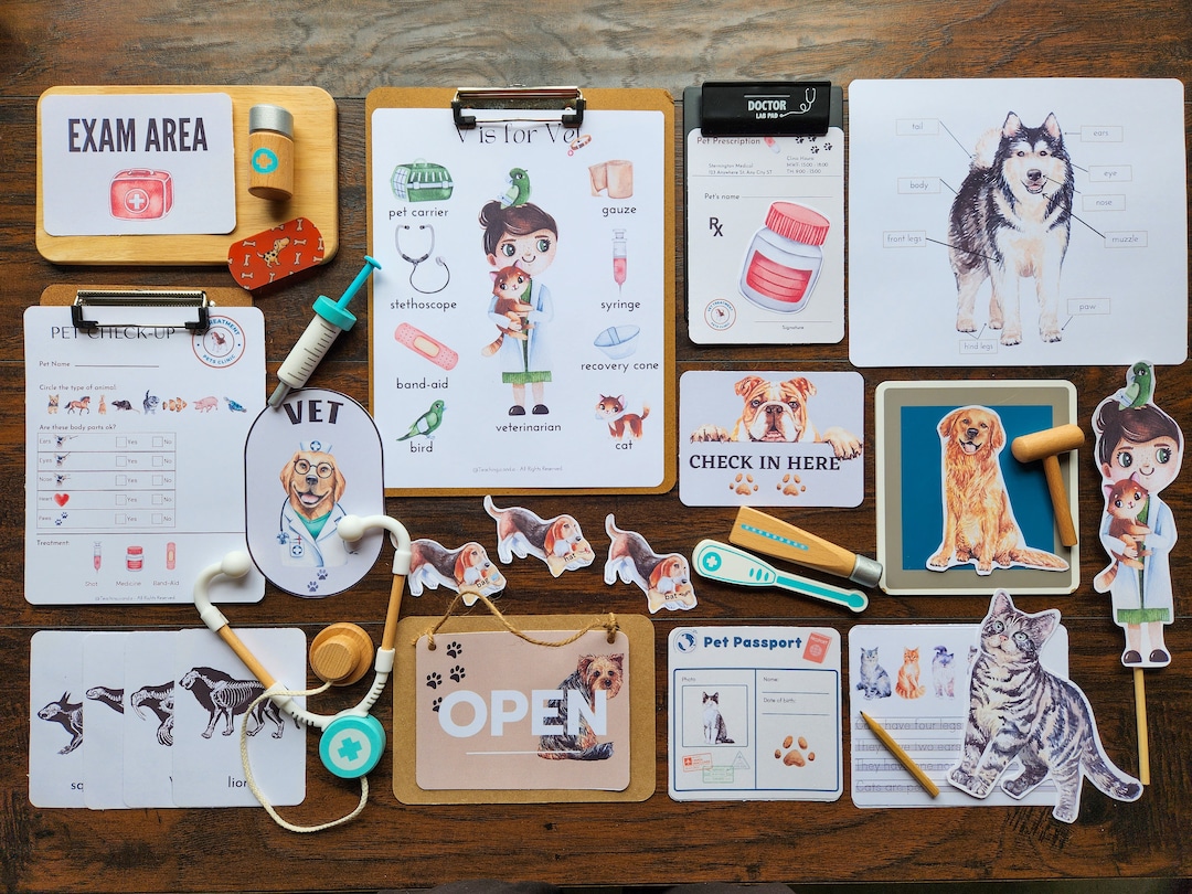Veterinary Pack, Montessori Pack, Homeschool Activities, Animals Pack