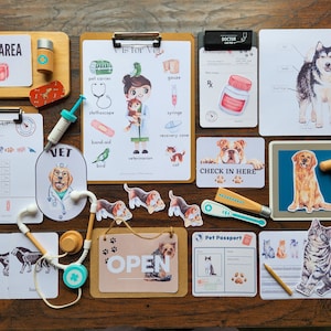 Veterinary Pack, Montessori Pack, Homeschool activities, Animals Pack, Vet pretend play pack