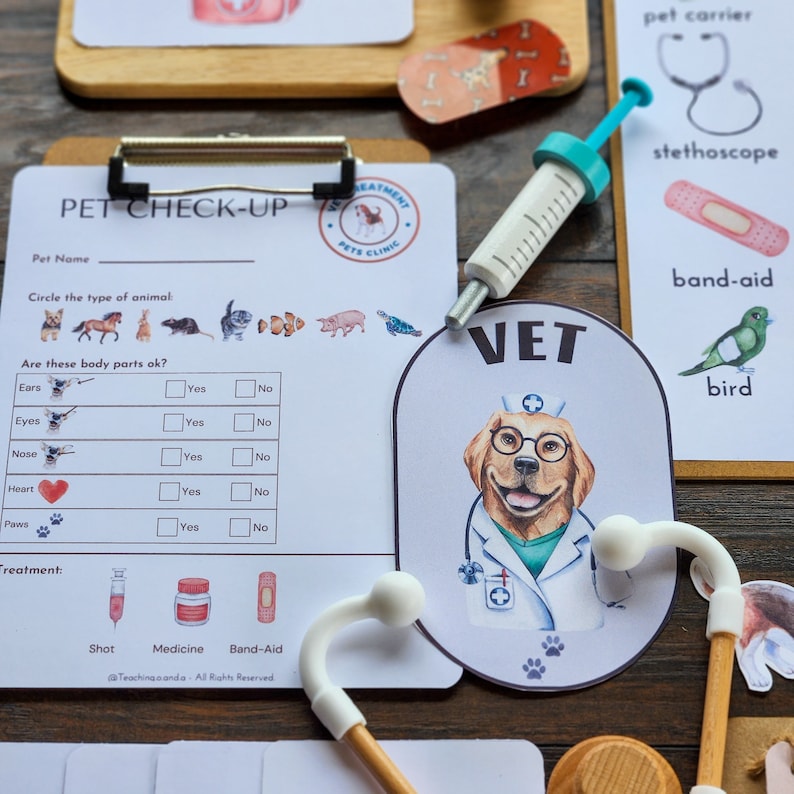 Veterinary Pack, Montessori Pack, Homeschool Activities, Animals Pack