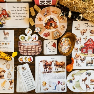 Farm, Farm Unit Study, Farm animals, Fruits & Vegetables, Homeschool activities, Printables, Farm Activities, Kindergarten activities
