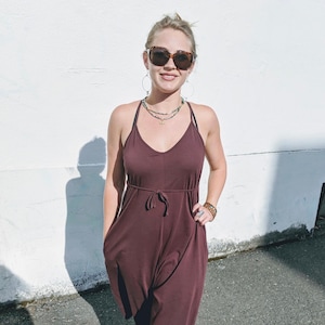 Janessa Jumpsuit with pockets organic cotton romper summer jumpsuit image 2