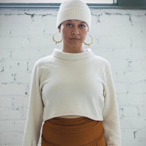 Acacia Crop Top - High Neck Crop Top Made from 100% Organic Cotton Knit Corduroy