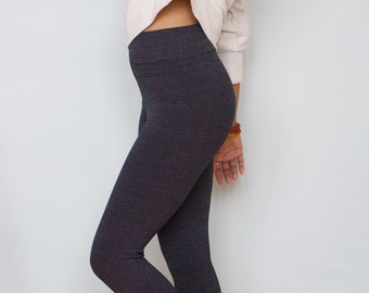 Dotty Leggings - Organic cotton jaquard thick leggings - black with white dots thick leggings
