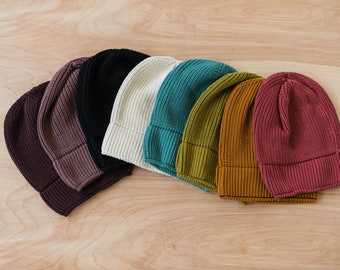 100% Organic Cotton Knit Hat - Super soft beanie from all natural fibers