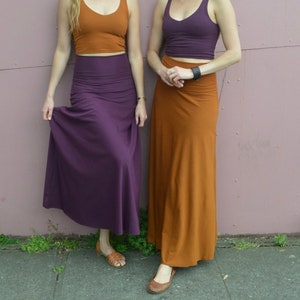 Freedom skirt organic cotton maxi skirt convertible maxi skirt/dress roll over waist skirt or dress combo image 6