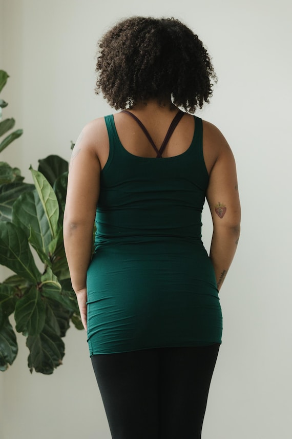 Tank top dress - organic cotton stretchy Tank top dress Curry / Size S