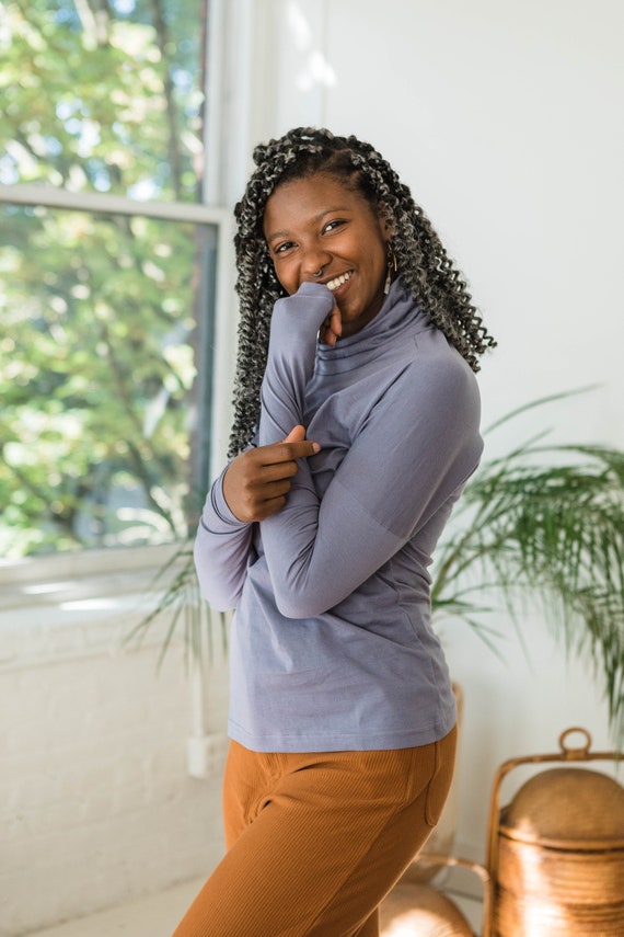 Organic Cotton Turtleneck Shirt High Neck Shirt - Etsy