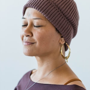 Organic Cotton Knit PopPom Beanie - Oat main image 1