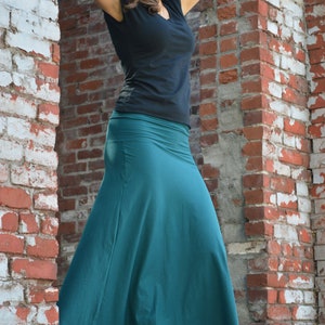 Freedom skirt organic cotton maxi skirt convertible maxi skirt/dress roll over waist skirt or dress combo Emerald