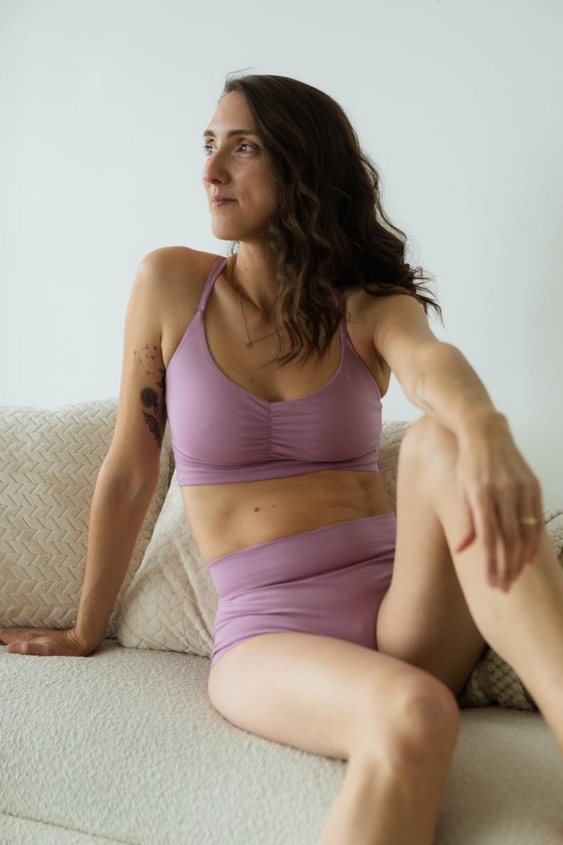 Organic Cotton Unders Set - Bralette and Underwear Set - soft organic cotton underwear + bra set image 3