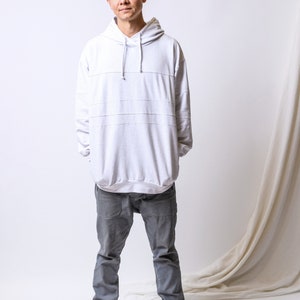 Glacial Hoodie white hooded sweatshirt with pockets organic cotton fluffy frost hoodie image 5