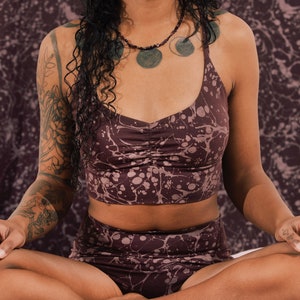 Cosmic Chaos Set - Organic Cotton Full Fabric Printed Bralette and High Waisted Underwear