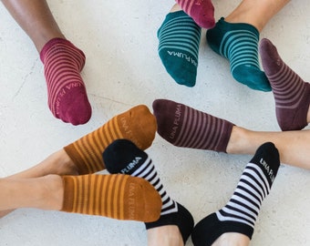 Organic Cotton Ankle Socks - 5 pack of striped organic cotton ankle socks