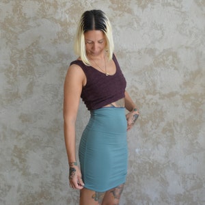 Ruched reversible mini skirt high waisted mini skirt two in one mini skirt image 9