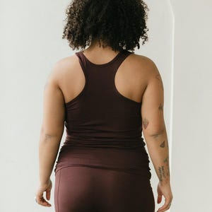 Yogini Tank Top - yoga top - stretchy long racer back tank top image 3