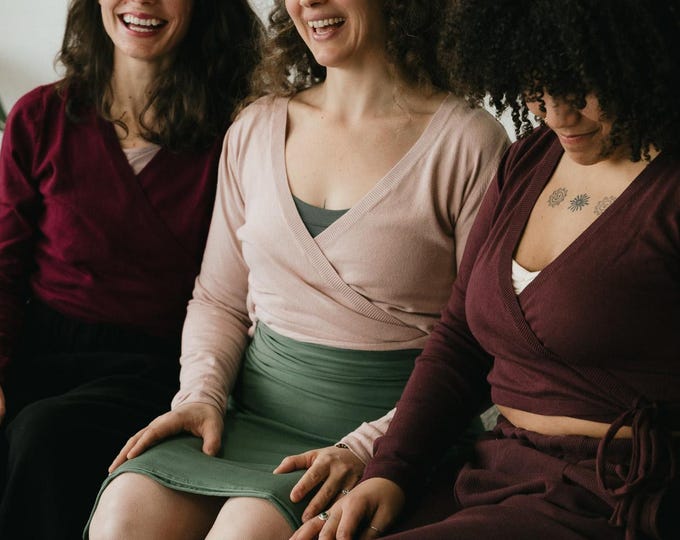Colibrí Wrap - Organic Cotton Wrap Sweater: Lightweight natural fiber tie around