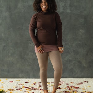 Organic Cotton turtleneck - High neck soft long sleeve - winter layer image 9