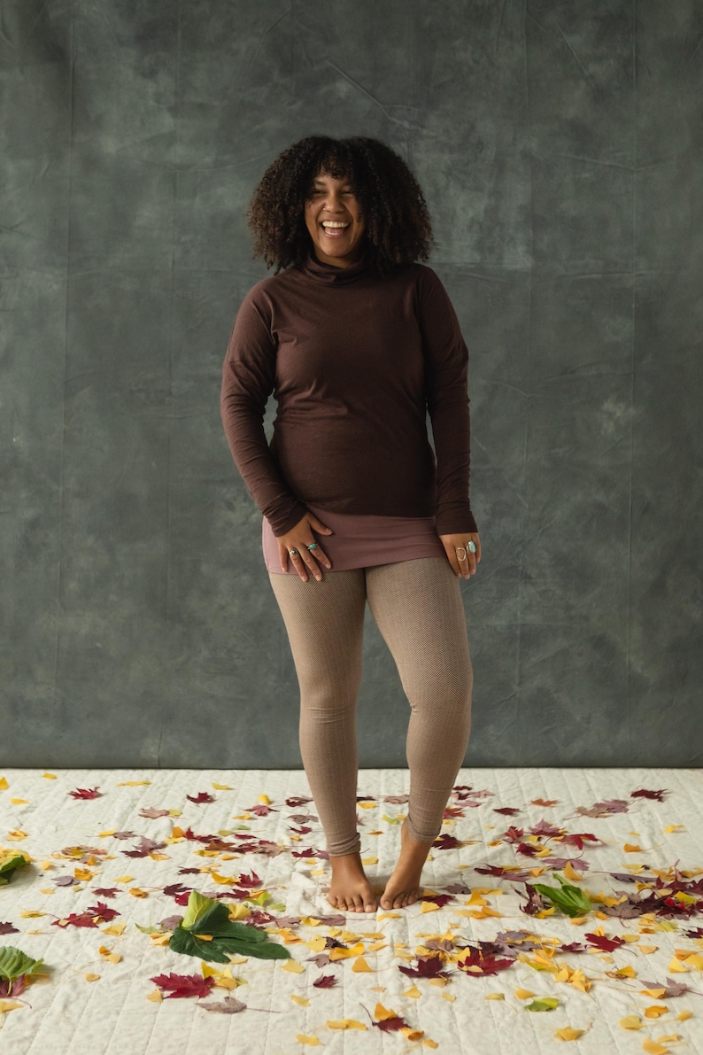 Organic Cotton turtleneck - High neck soft long sleeve - winter layer image 9