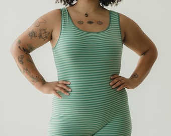 Traje de baño Marilyn - Traje de baño alternativo de algodón orgánico - Mono reversible de estilo retro
