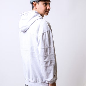 Glacial Hoodie white hooded sweatshirt with pockets organic cotton fluffy frost hoodie image 7