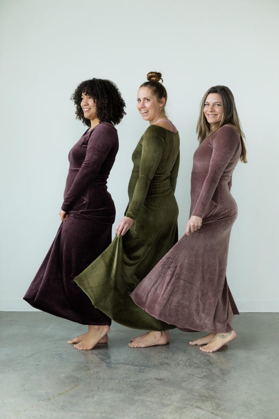 Velvet Isabella Dress- Maxi Dress: Organic Cotton Blend, Empire Waist