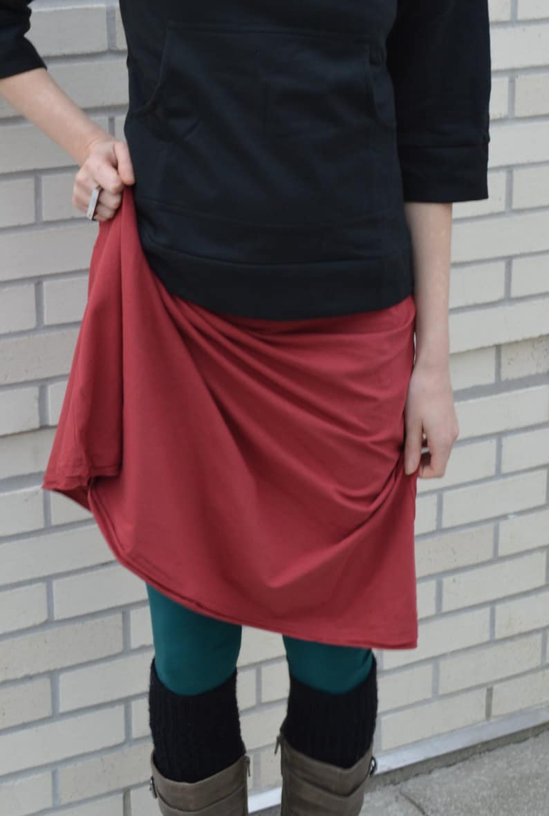 Bell Skirt convertible skirt/dress roll over waist skirt organic cotton skirt image 9