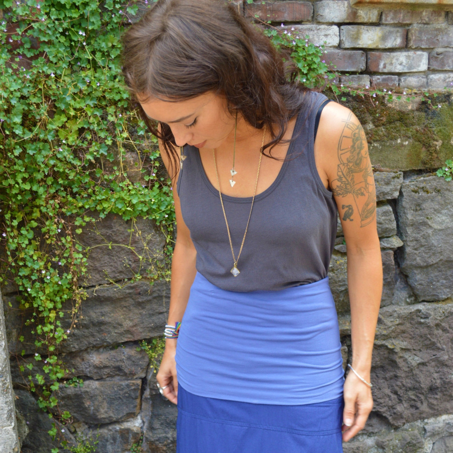 Nirvana Skirt Organic Cotton Layered Skirt With Convertible Etsy
