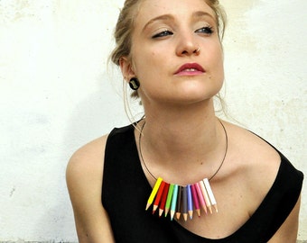 Colored Pencil Necklace - Pencil Jewelry – Colored Pencil Jewelry - Art Teacher Gift - Colored Pencil Jewels