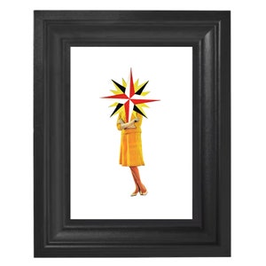Star Woman Collage- Digital Print Paper Collage - Wall decor - Home Decor - Printed Paper Collage - A4 size - Paper Collage - Collage art