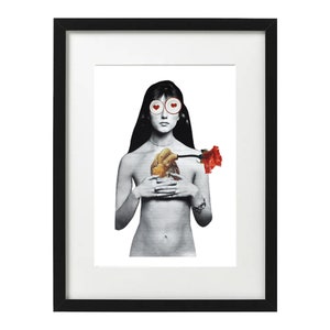 Woman in love Collage- Digital Print Paper Collage - Wall decor - Home Decor - Printed Paper Collage Vintage - A4 size - Love Collage