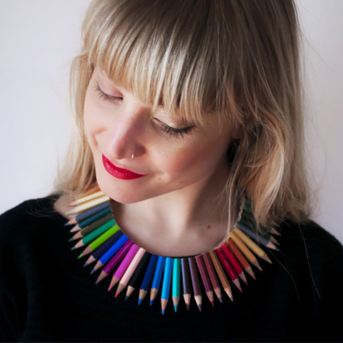 Colored Pencil Necklace Pencil Jewelry Colored Pencil Etsy