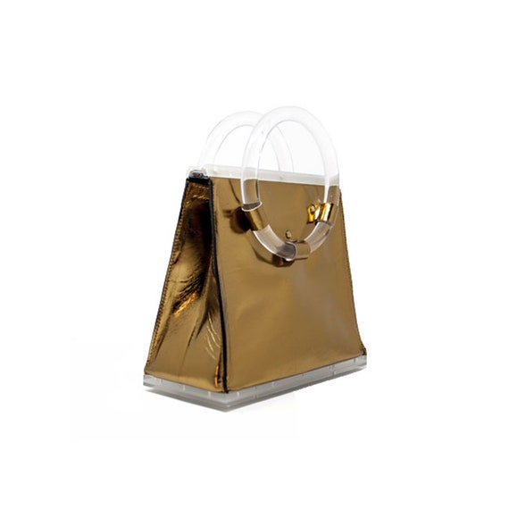 Clear and gold bag discount