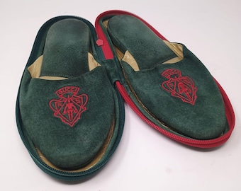 Vintage Gucci Travel Slippers with Original Case – Green Suede, Circa 1980s - EU39