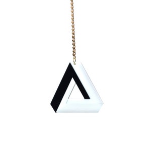 Penrose&#39;s Triangle Acrylic Necklace - Acrylic Jewelry - Geometric Jewels  - Long Necklace - Modern Necklace - Pendant Necklace