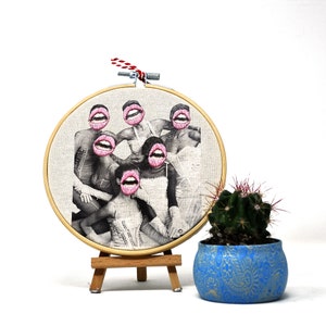 Fashion Embroidery - Modern Embroidery Hoop - Women portrait embroidery Hoop-Photo Transfer Embroidery Wall decor gift - Handembroidery hoop