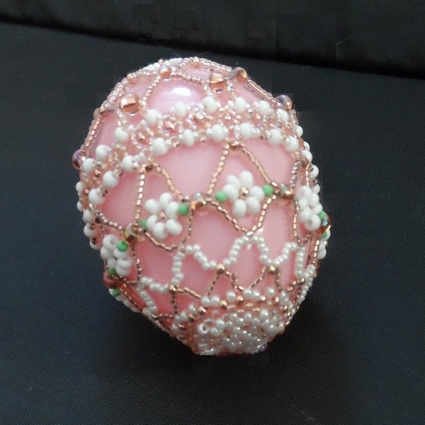 PINK PRINCESS Beaded EASTER Egg Cover Pattern Tutorial Instant Download