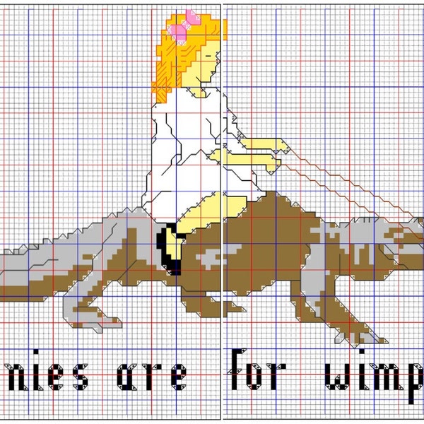Ponies Are for Wimps Cross Stitch Pattern