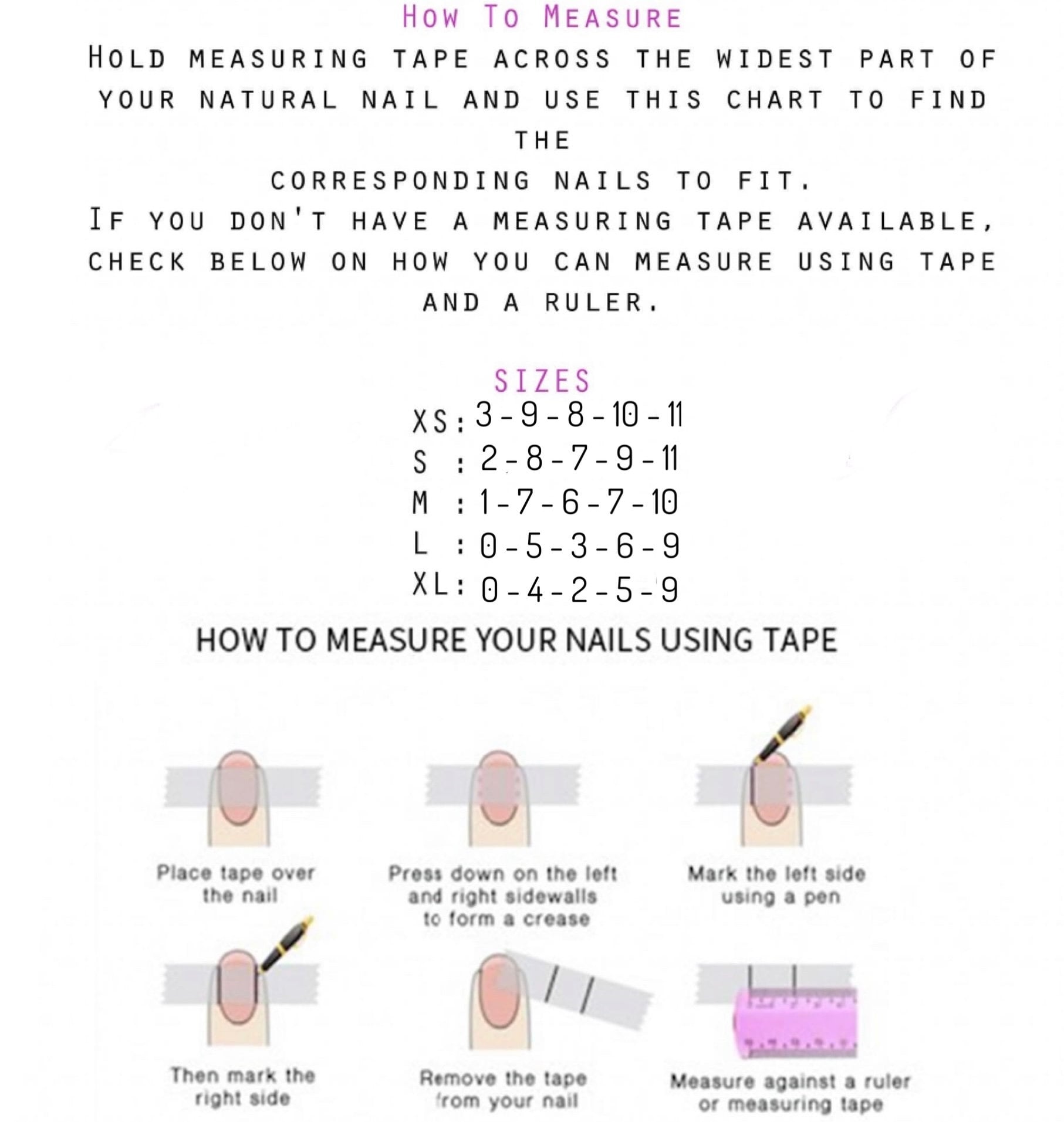 Press On Nails Size Chart | lupon.gov.ph