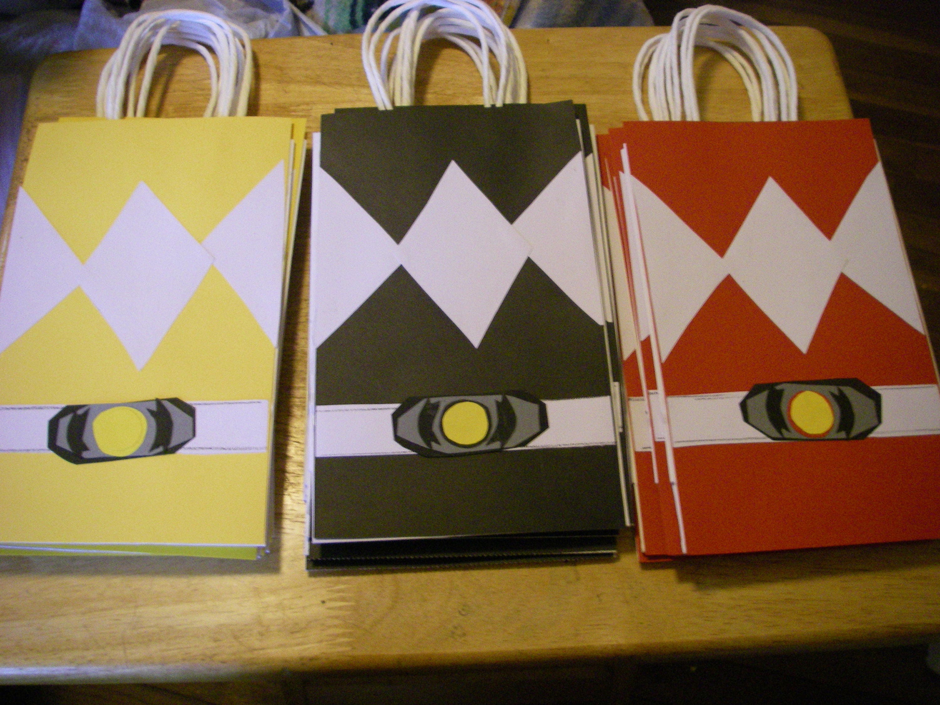 20 Pc Power Rangers Goody Gift Bags Party Favors Bags Candy Etsy