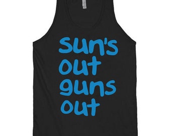 SUNS OUT GUNS OUT Funny Beach T-shirt Crossfit Muscle Training Long Sleeve Tee
