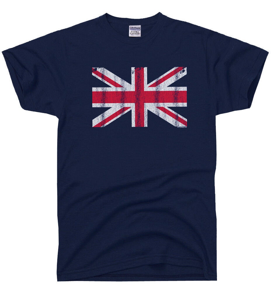 直営インボイス無修正CH◆ Union Jack England Flag TEE Union Jack Vintage UK Flag T-SHIRT British United Kingdom