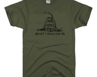 Don't Tread on Me Heather Military navy army Gadsen Flag Tea Party T Shirt XL