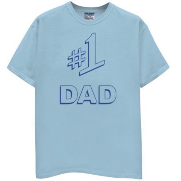 a. # 1 camiseta de papá, regalo del día del padre, número azul del padre, 1, el mejor regalo, especial de vacaciones