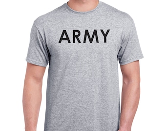 ARMY pt united states US Physical soldier star Training Tee GREY t-shirt