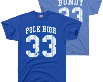 Camiseta de Al Bundy Polk High, película azul, espectáculo Bundy, zapato, casado con hijos, regalo de los años 90, camiseta gráfica