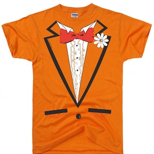 Dumb and Dumber Tuxedo Shirt Wedding Party bachelor classy flower suit fancy clever funny dress up costume Vintage Tees for Men Graphic Tee