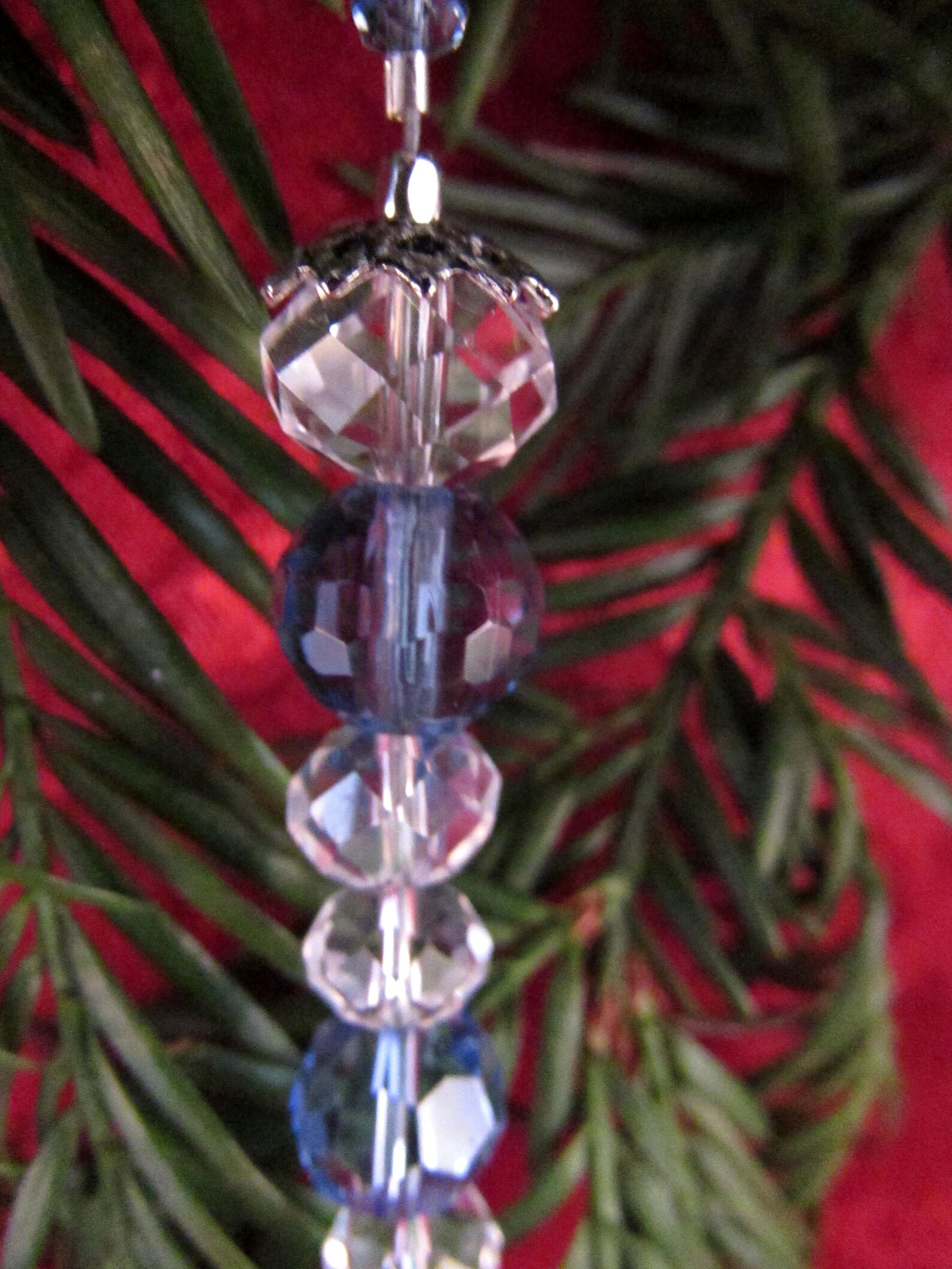 Icicle Ornament Blue & Clear Glass Crystal Icicle Christmas Etsy